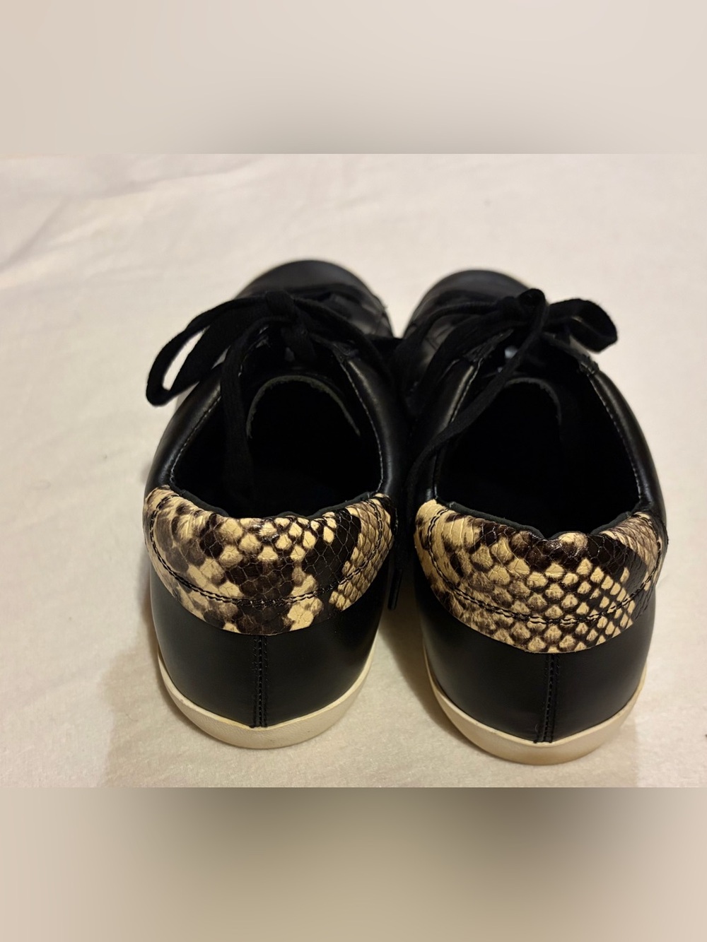 Banana Republic Essential Leather Sneakers - Black/Faux Snake Skin - Size 9